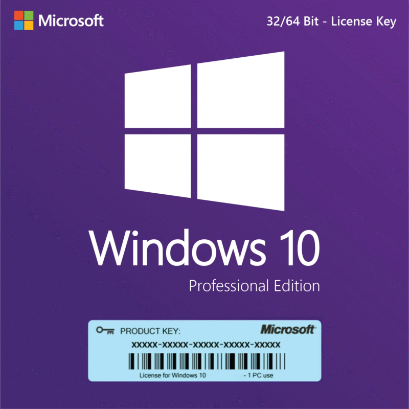 Microsoft Windows 10 Professional 32/64 Bit - Lifetime License Key